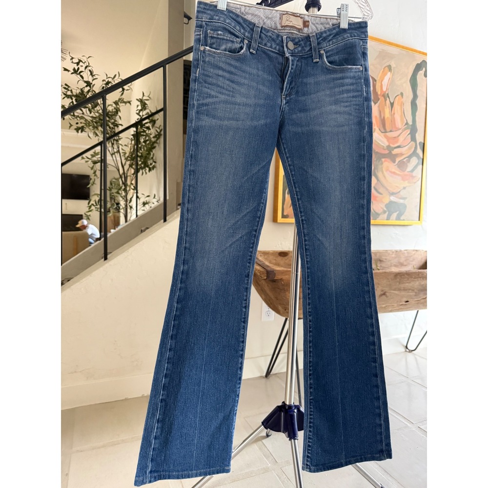Paige Laurel Canyon Low Rise Bootcut Jeans Blue Denim Size 28 32 Inseam
